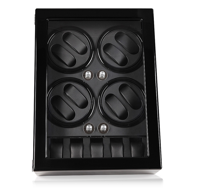 Luxury 8 slot watch display winder front with black high glossy painting