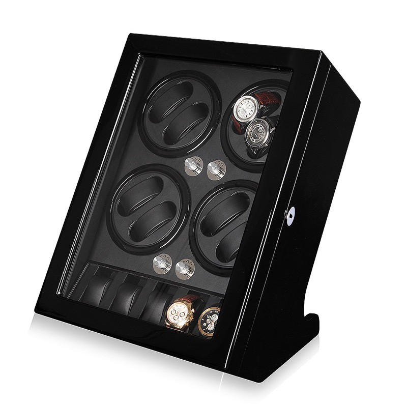Luxury 8 slot watch display winder angle side with durable hardware