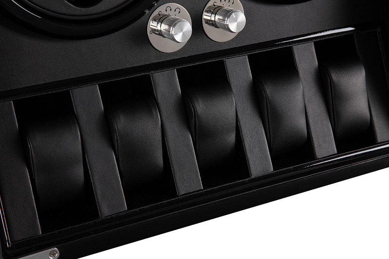 Luxury 8 slot watch display winder storage positions with knob control