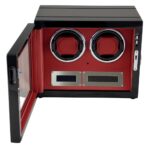 wholesale double watch winder case with Ebony grain exterior