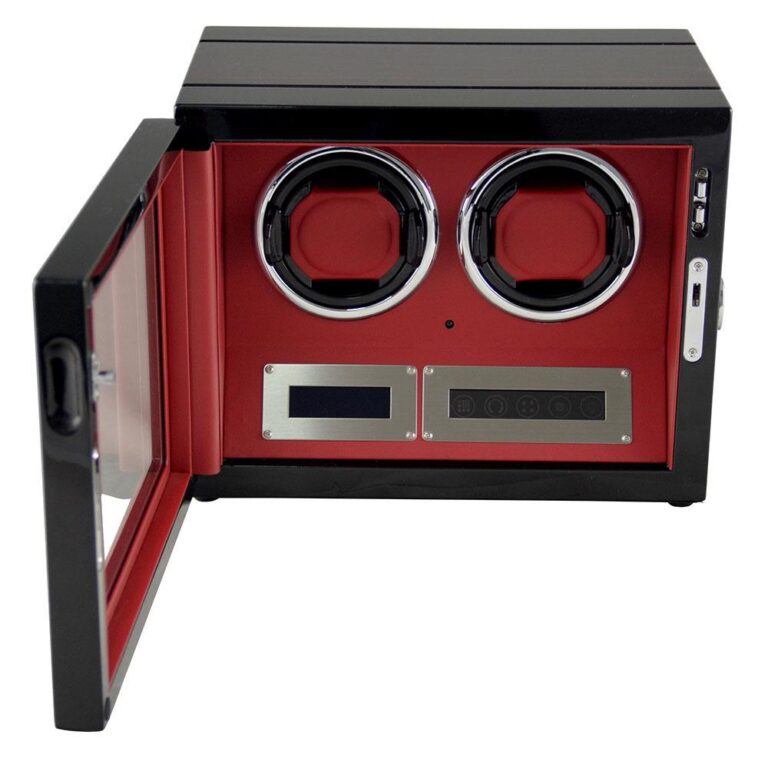 Wholesale Double Watch Winder Case with LED Light and Door Sensor