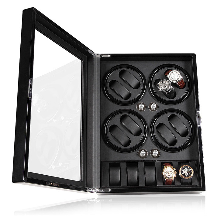 Luxury 8 slot watch display winder with 8 Winding Positions and 5 Storage Positions