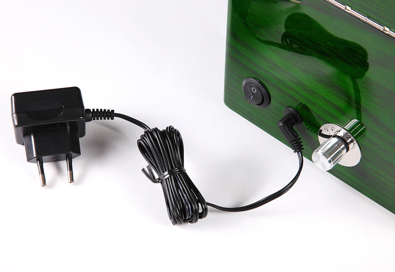 Green automatic watch winder box with dual winding positions