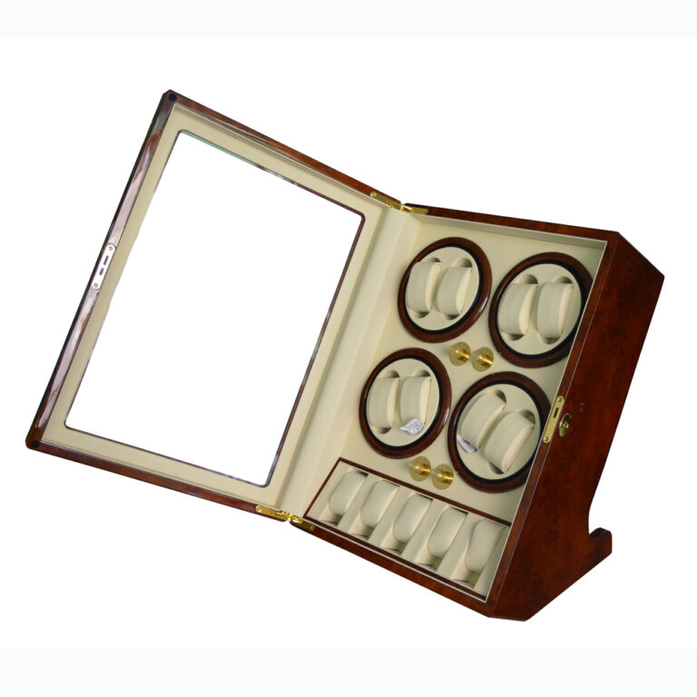 High Gloss OEM Automatic Watch Winder Display Case with 8 Winding Slots