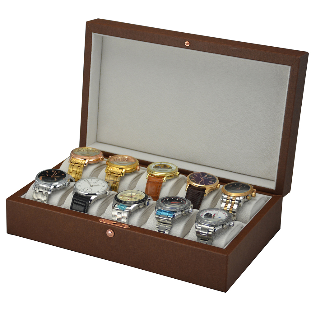 Watch box with velvet pillows for organized watch storage