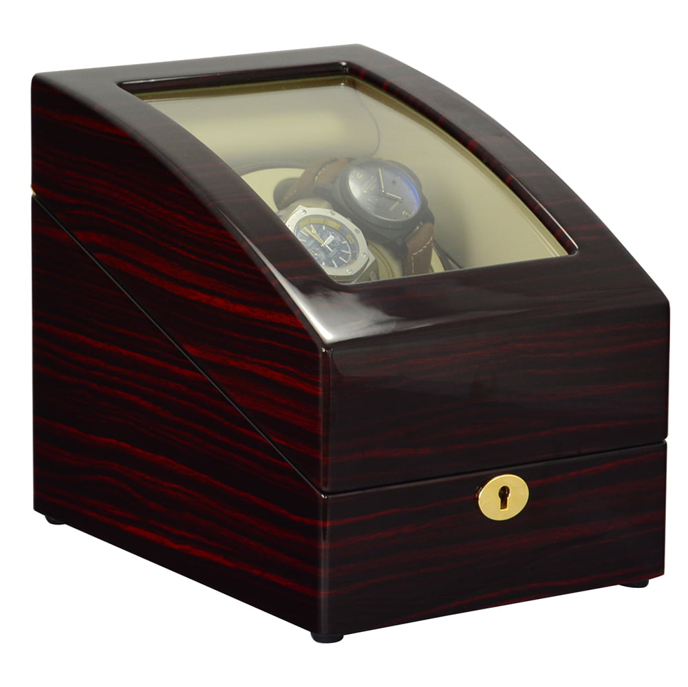 Custom watch winder box with ebony finish and premium display design