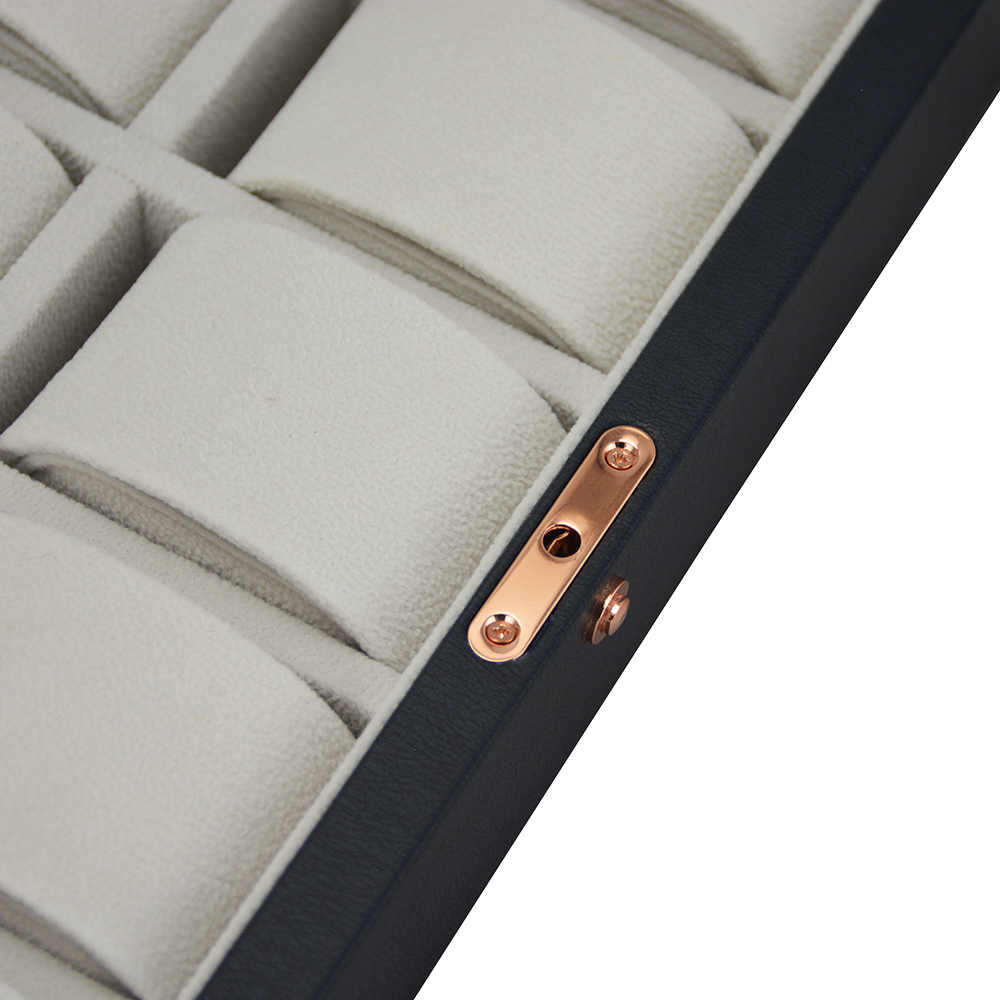 10 watch leather storage case with transparent display window and cushions