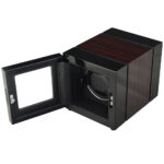Portable Watch Winder with Black PU leather interior