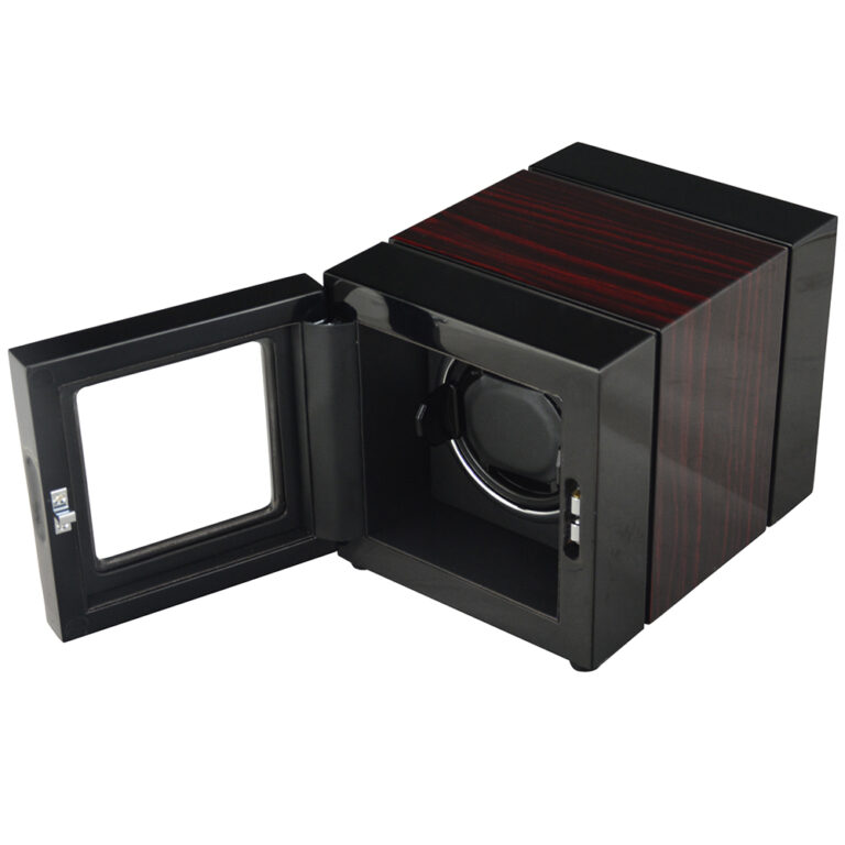 High Glossy Ebony Portable Watch Winder with LED Light