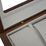 OEM leather watch presentation box with multiple watch compartments and display window