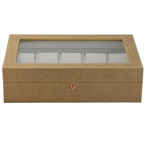 Yellow PU Leather Watch Box 10 Watches