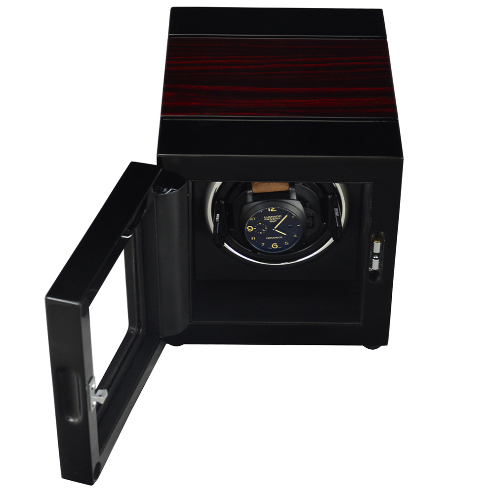 Portable Watch Winder open with Tempered Glass window display