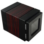 Portable Watch Winder angle side with ebony grain exterior