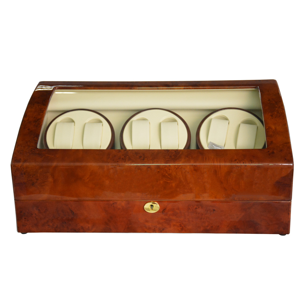 Japanese Mabuchi watch winder front side with high glossy paint