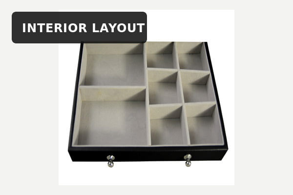 Inspecting jewelry box compartments and removable trays