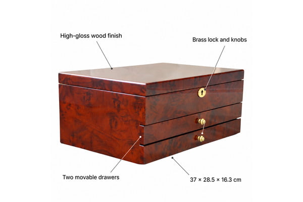 Jewelry Case Structure Packaging Considerations Packaging considerations for high-gloss leather-covered drawer and mirror jewelry case structures