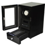 Premium 1 Watch Winder with black PU leather interior