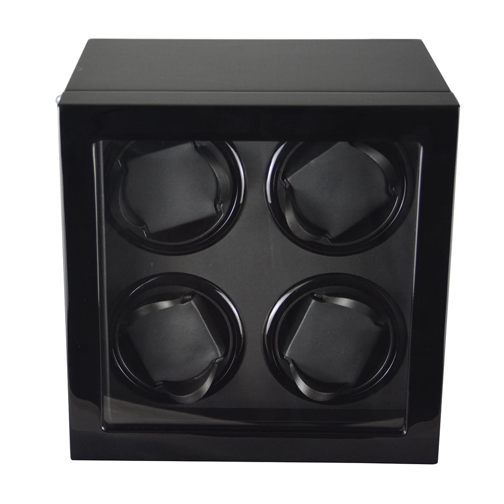 Quad Watch Winder Box with LED Light front