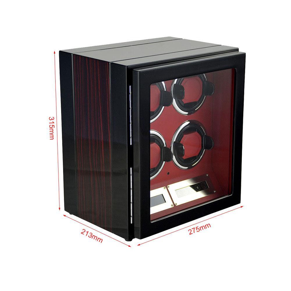4 slots automatic watch winder angle side with Pu leather interior