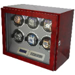 6 watch winder storage case with red high glossy lacquer