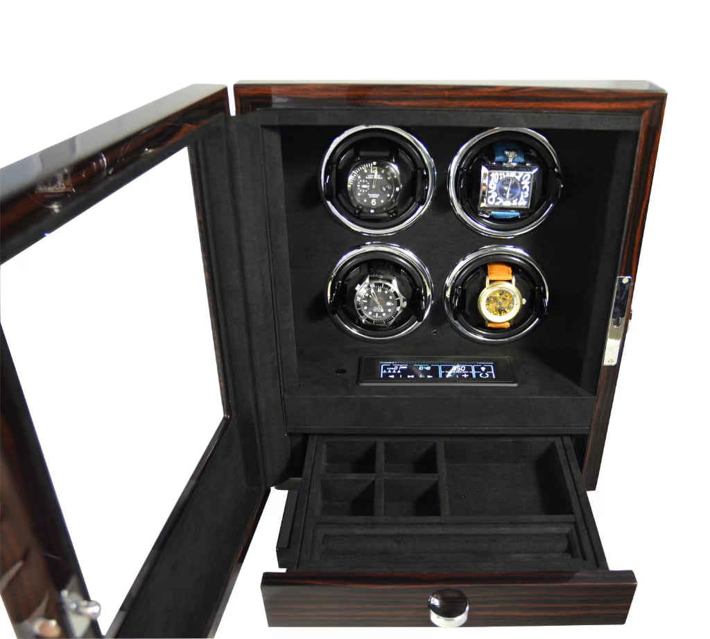 4 watch rotator with fingerprint lock interior detail