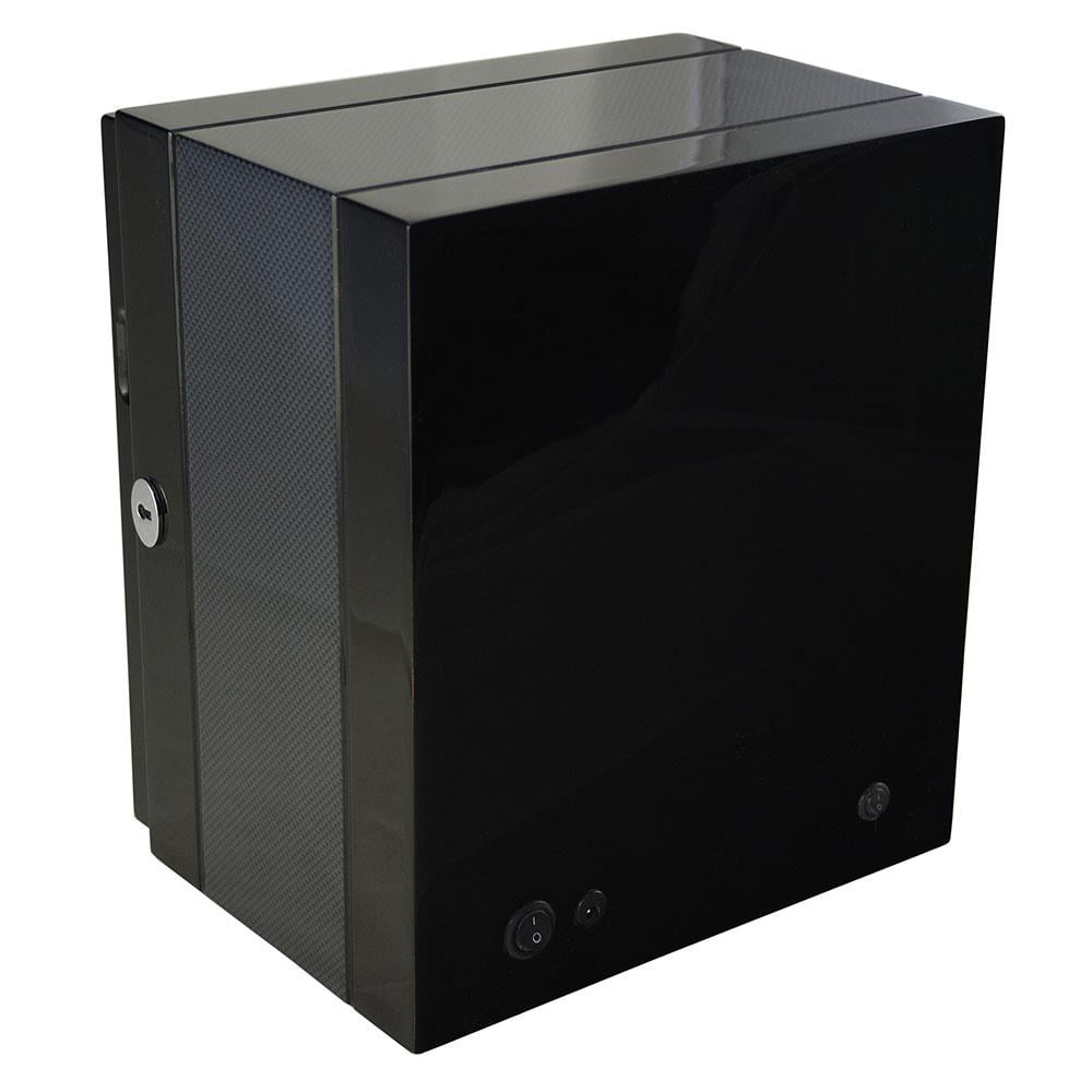4 slots carbon fiber watch winder back side with PU leather