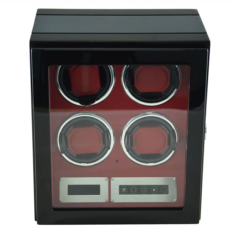 4 slots carbon fiber watch winder front with door sensor