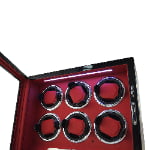 Carbon fiber 6 watch winder with led light