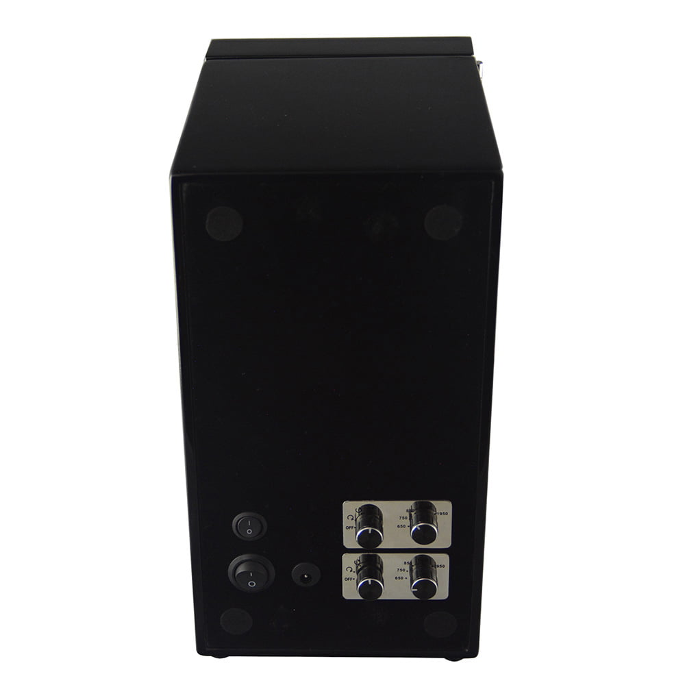 High-Gloss Black 2 Watch Winder back side with knob control