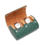 Private Label Two Watch Travel Case with green exterior