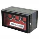 ODM watch winder front with red PU Leather interior