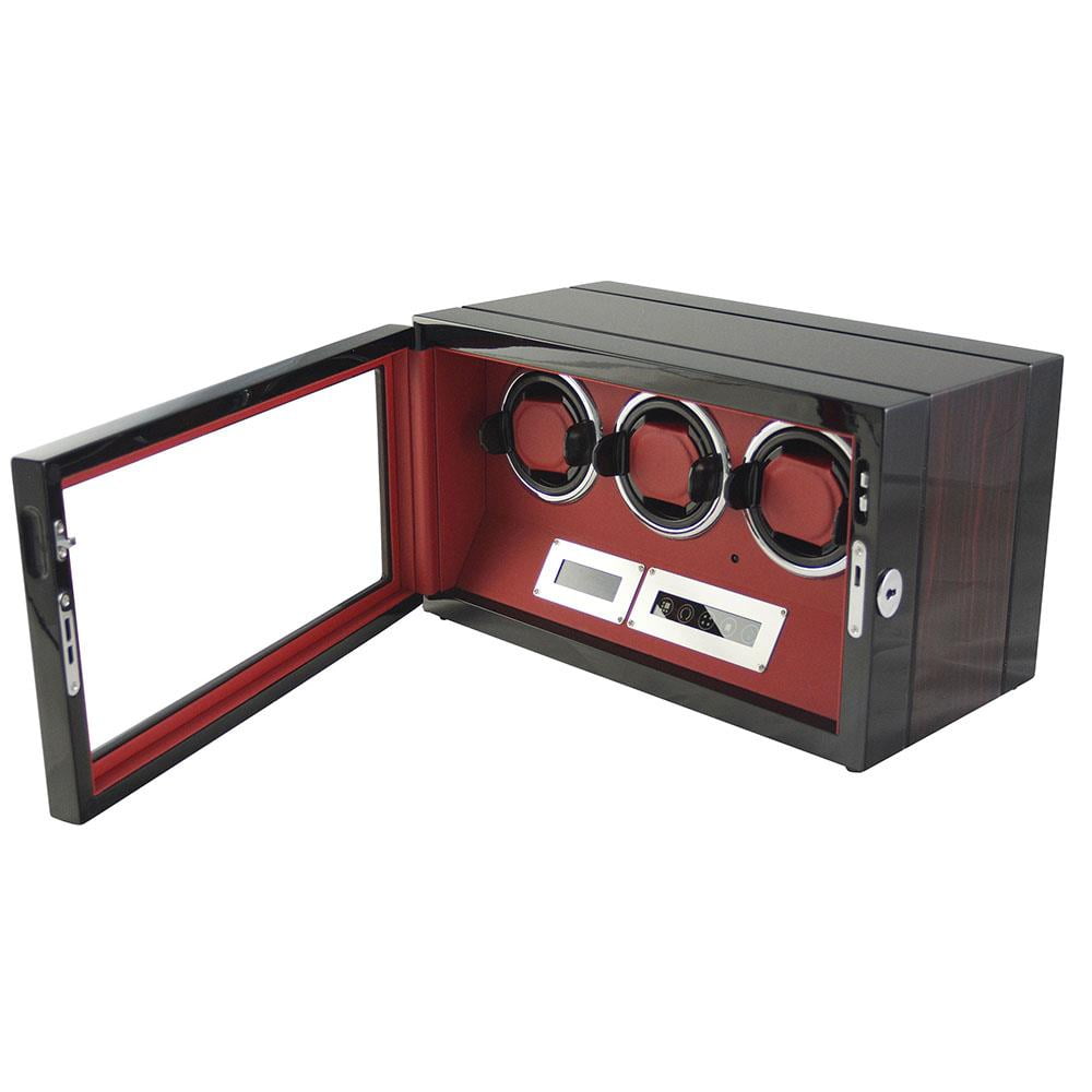 touchscreen watch winder case angle side with Led light