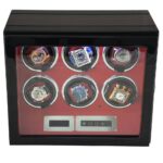 ebony grain watch winder for 6 watches