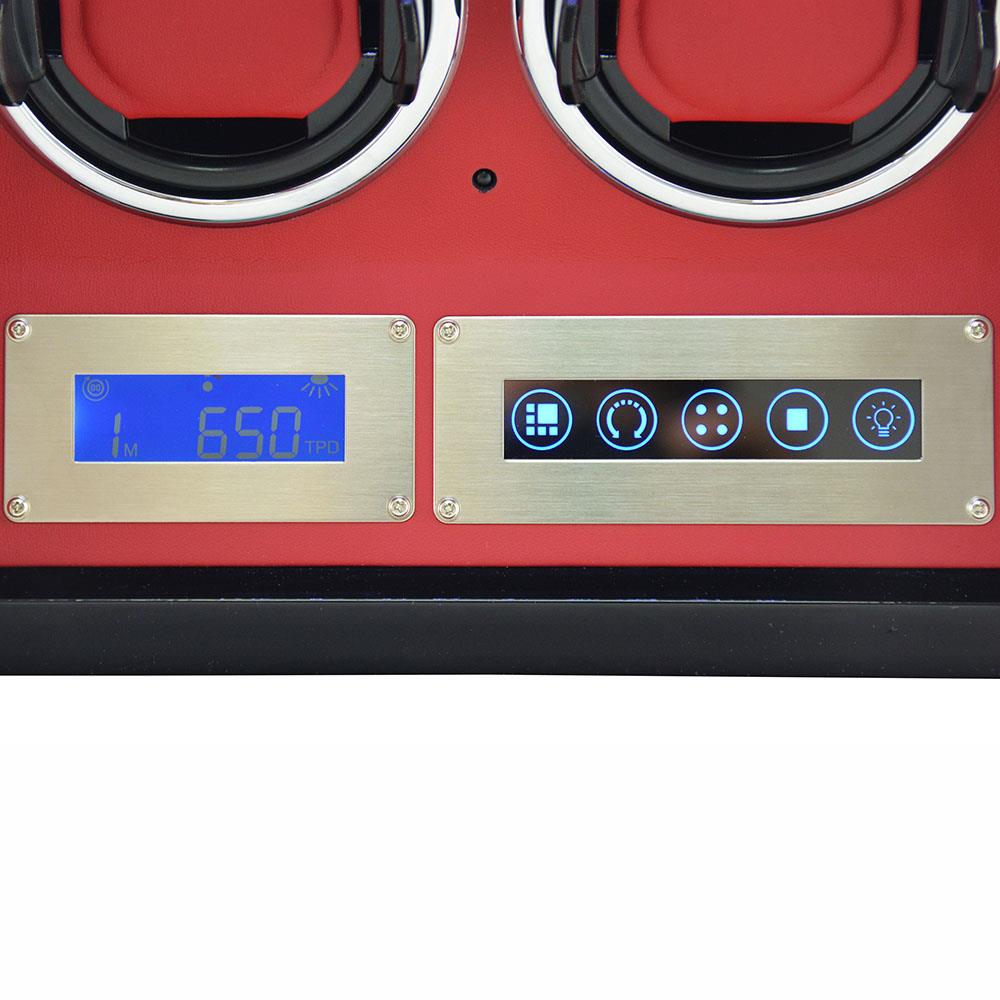 4 slots carbon fiber watch winder with touch screen