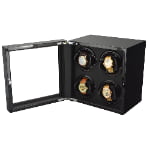 Quad Watch Winder Box with LED Light open