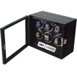 6 Slot Luxury Watch Winder open with high glossy lacquer