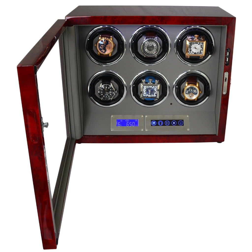 6 watch winder storage case with door sensor