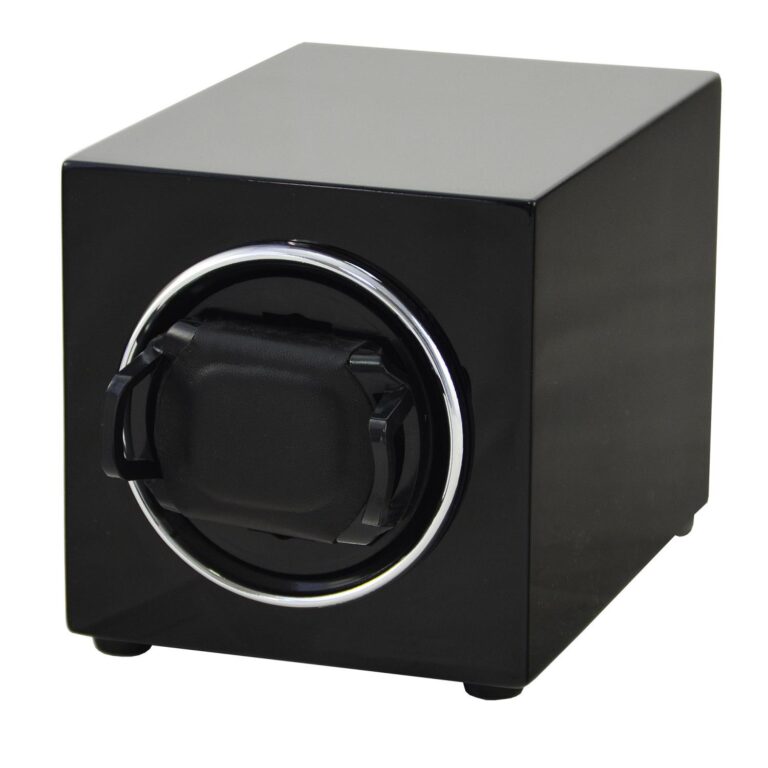 Black Single Automatic Watch Winder with 12 O’Clock Return