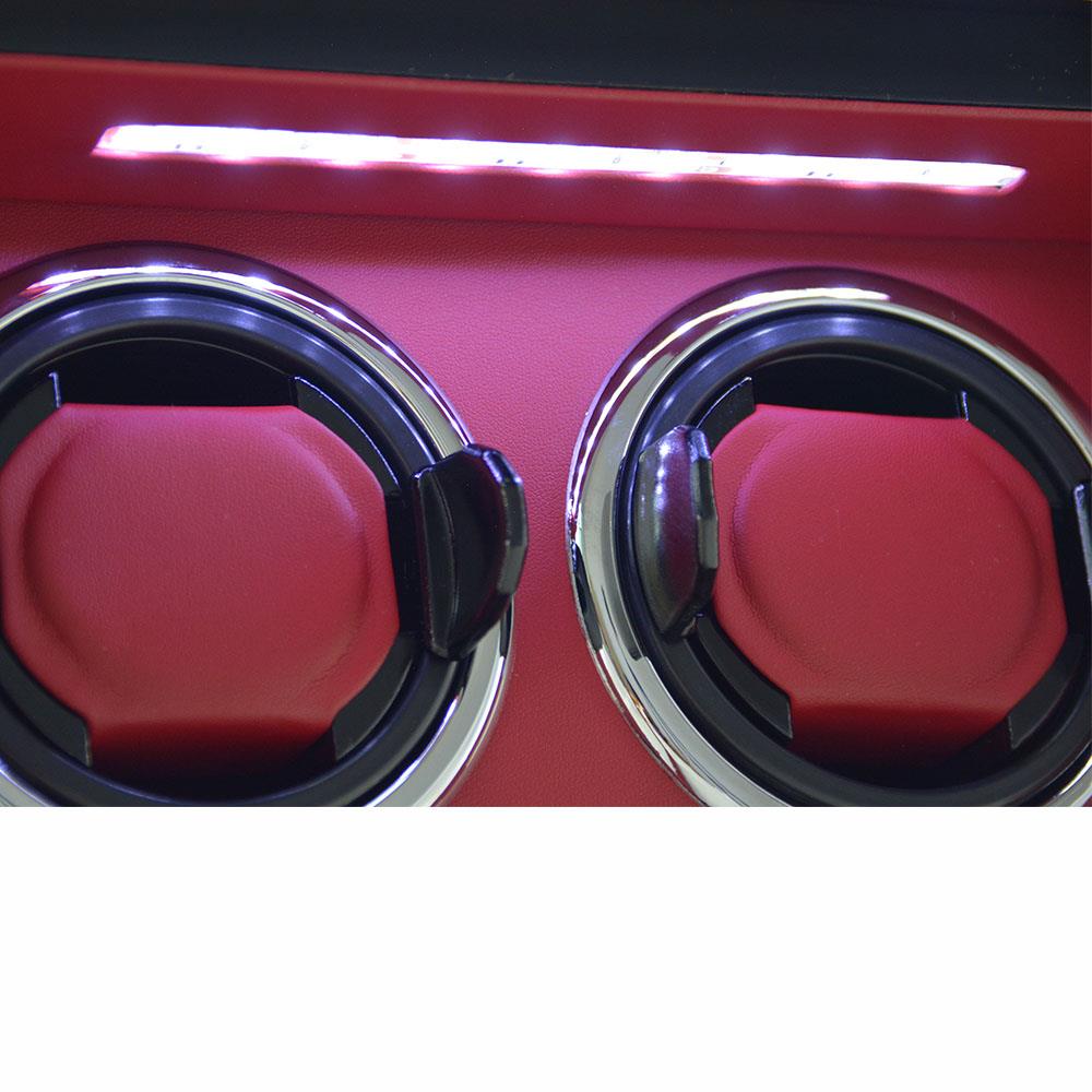 4 slots carbon fiber watch winder with led light