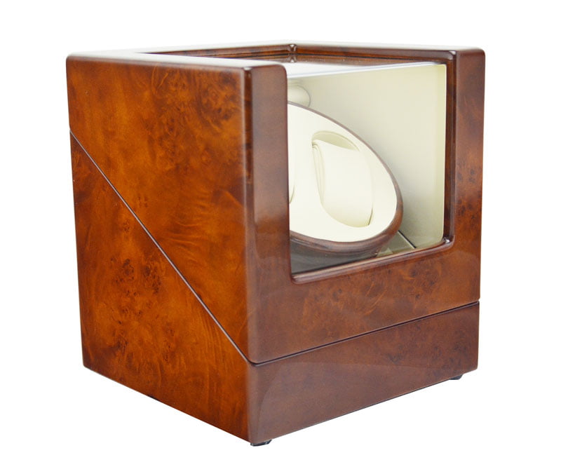 Two Watch Winder Box with Japanese Mabuchi Motor angle side