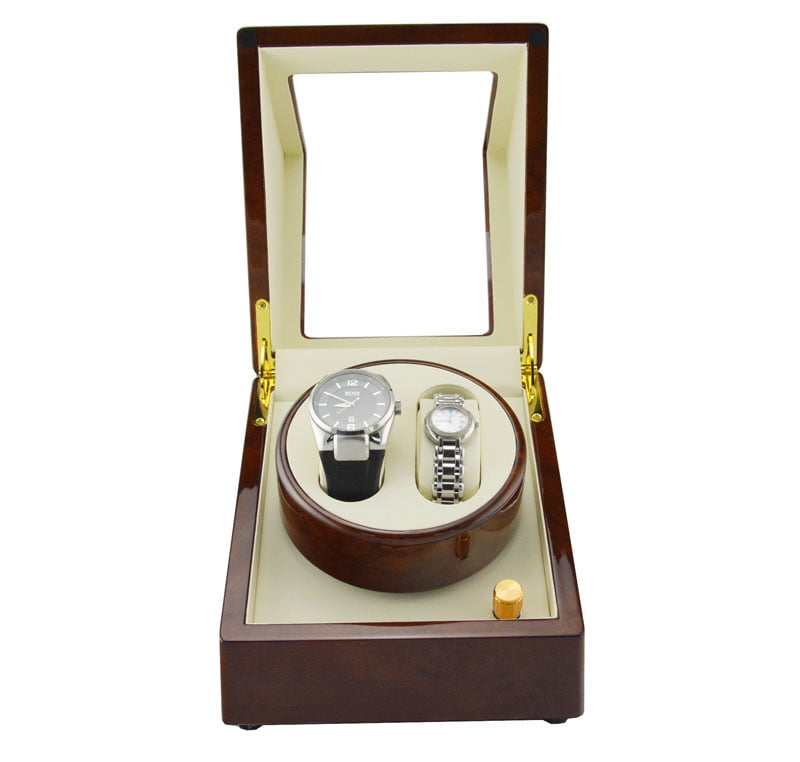 Two Watch Winder Box with Japanese Mabuchi Motor open