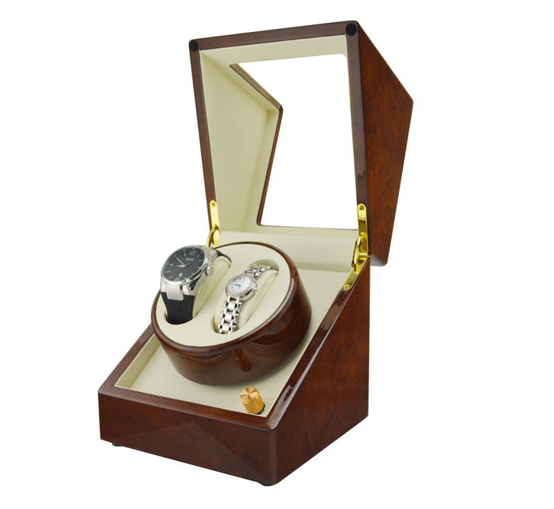 Two Watch Winder Box with Japanese Mabuchi Motor and pu leather interior