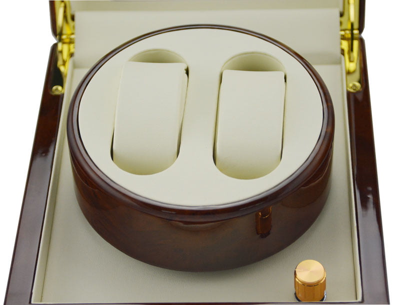 Two Watch Winder Box with Japanese Mabuchi Motor and adjustable watch pillow