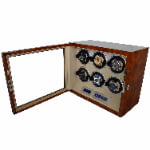 six wholesale watch winder with PU leather interior