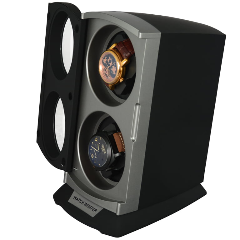 Matte Plastic Watch Winder with LED Light and Magnetic Closure