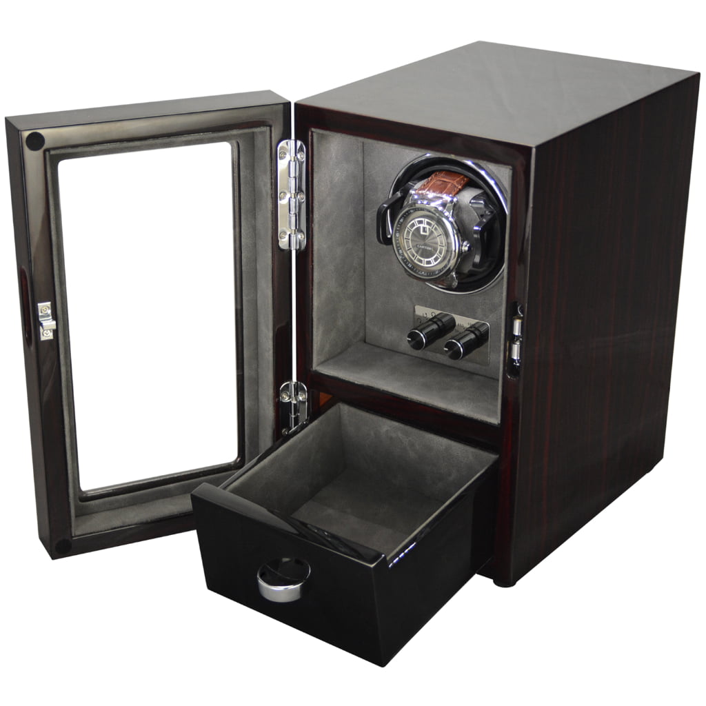 LED Light Single Watch Winder with drawer