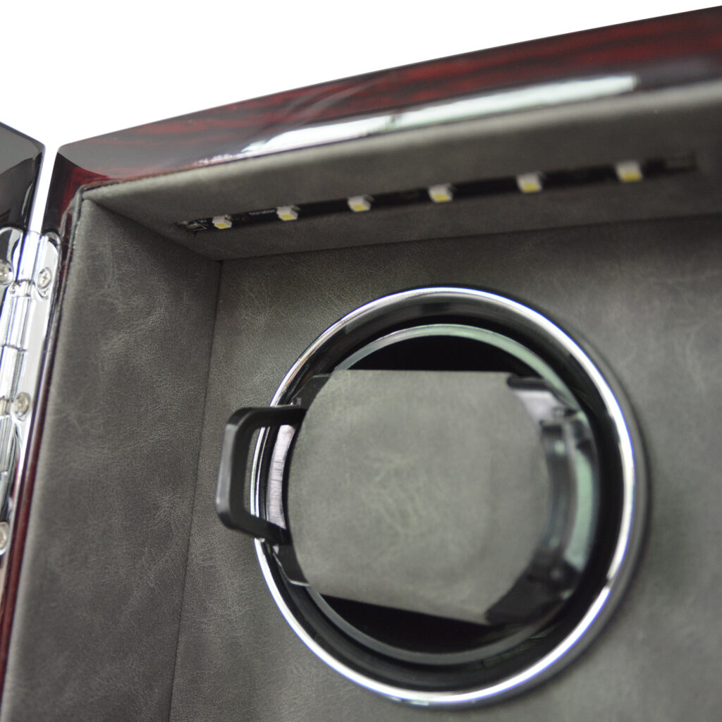 LED Double Watch Winder with Drawer and adjustable pillow