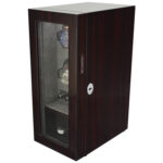 LED Double Watch Winder with Drawer and high glossy ebony exterior