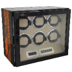 custom watch winder for 6 watches with PU Leather interior