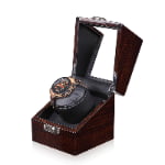 Custom Watch Winder Manufacturer angle side with PU leather interior
